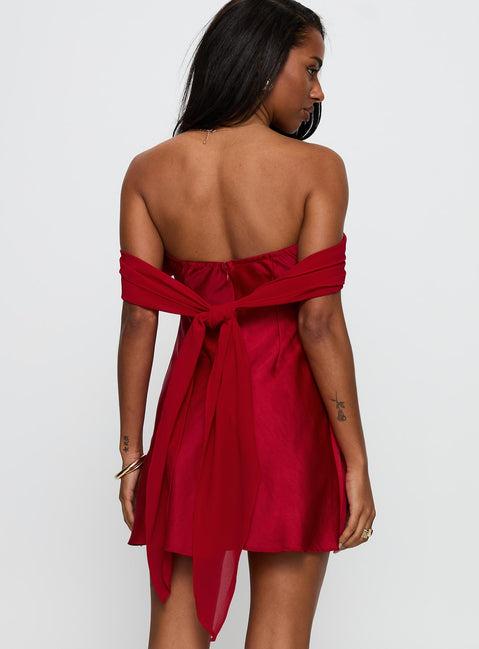 Adoration Mini Dress Red Product Image