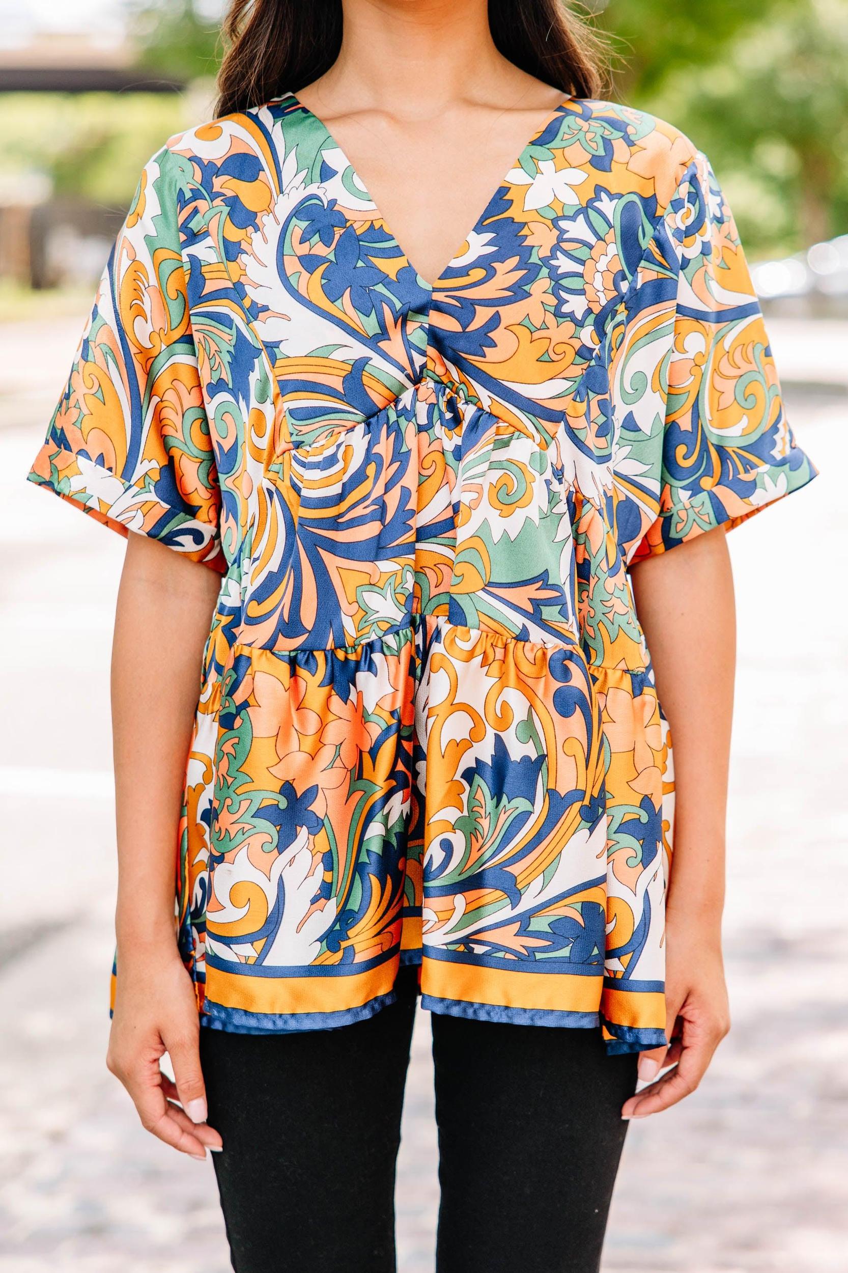 Wild Confidence Midnight Blue Abstract Blosue Female Product Image