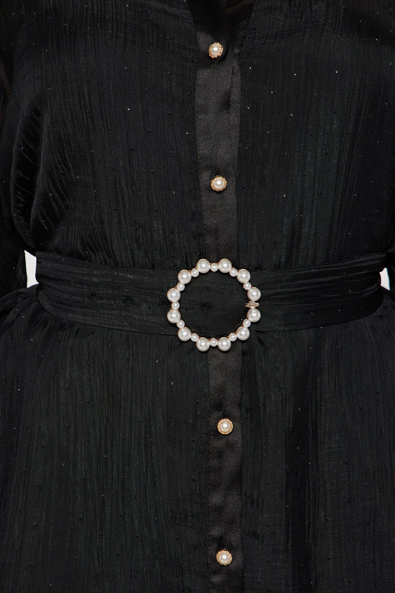 Hale Belted Mini Shirt Dress - Black Female Product Image