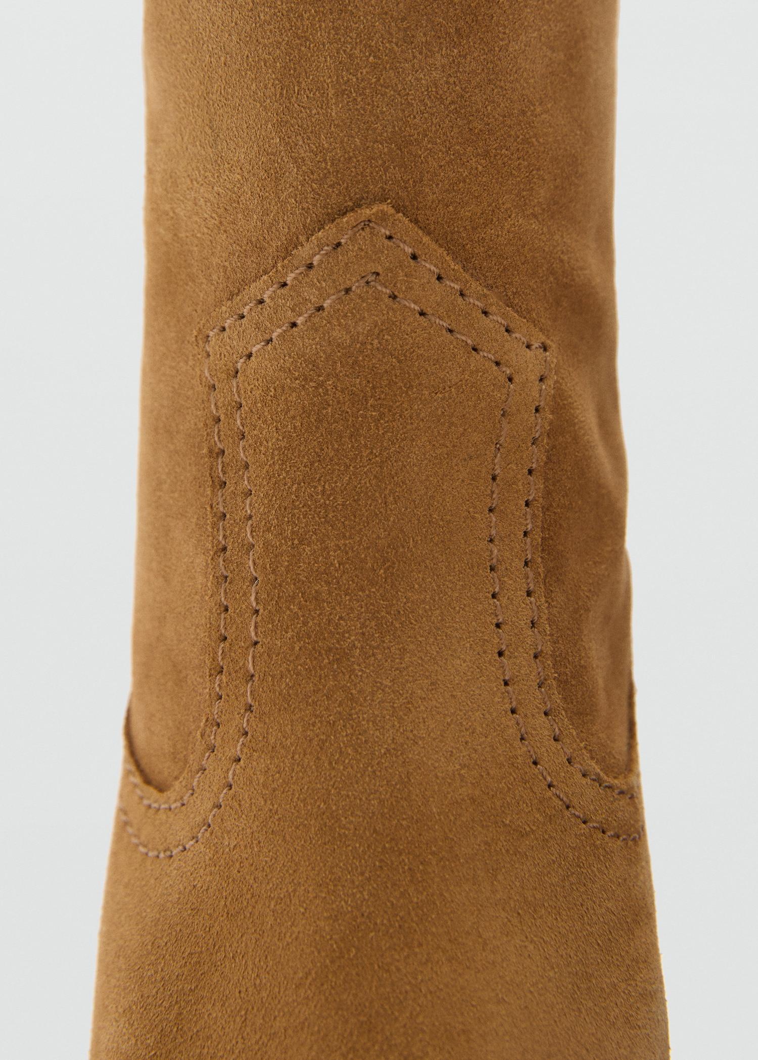 Suede cowboy boots - Women | MANGO USA Product Image