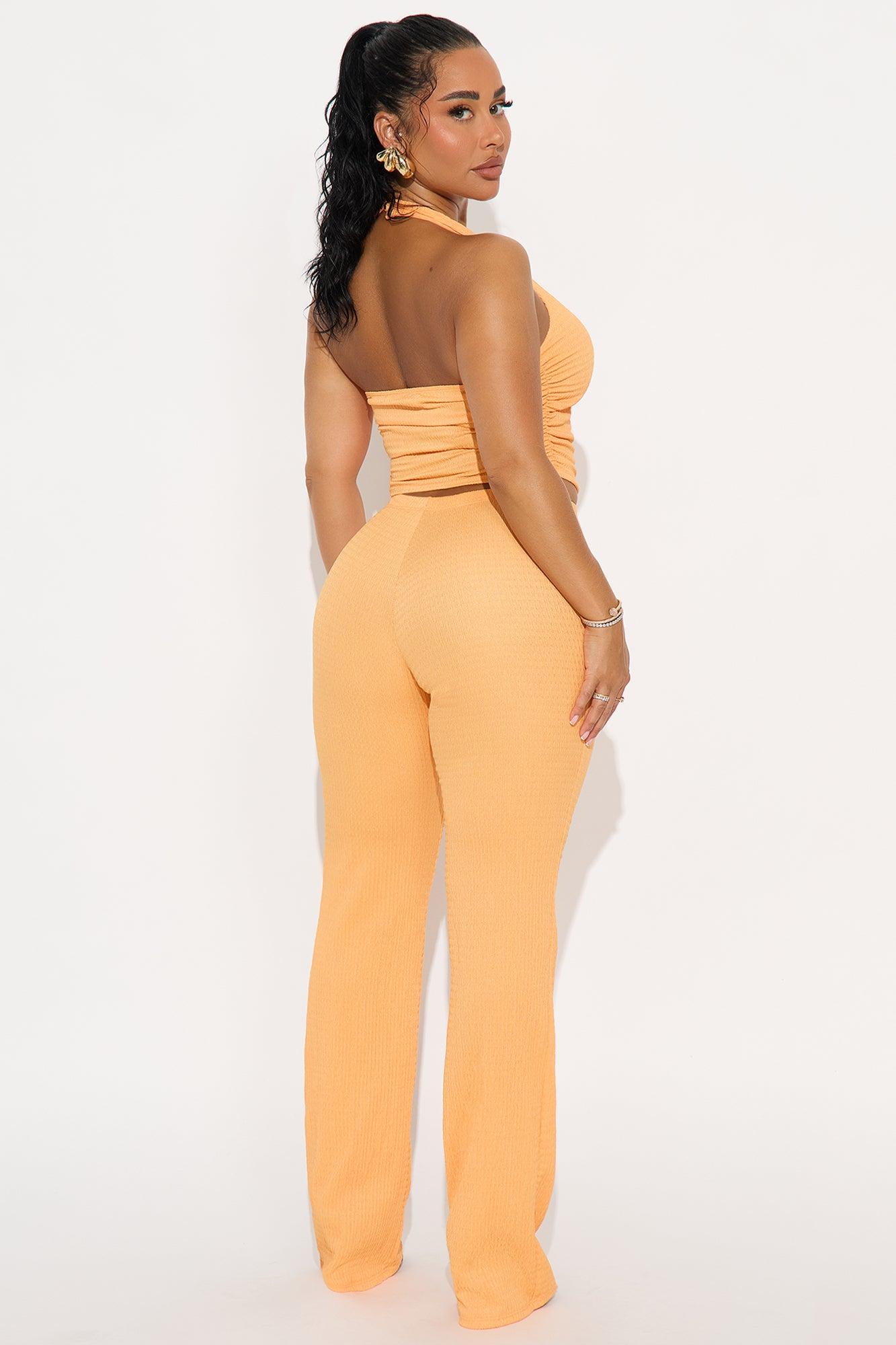 Alice Halter Textured Pant Set - Orange Female Product Image