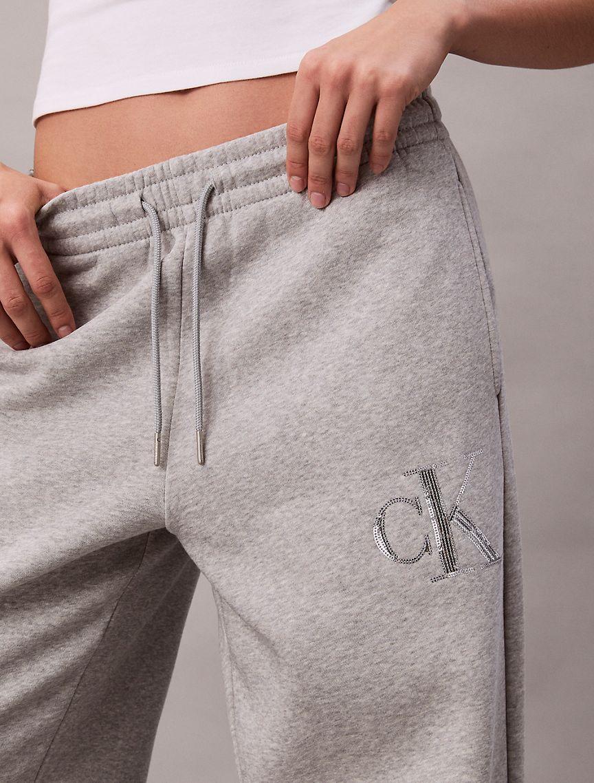 Fleece Sequin Monogram Sweatpants Product Image