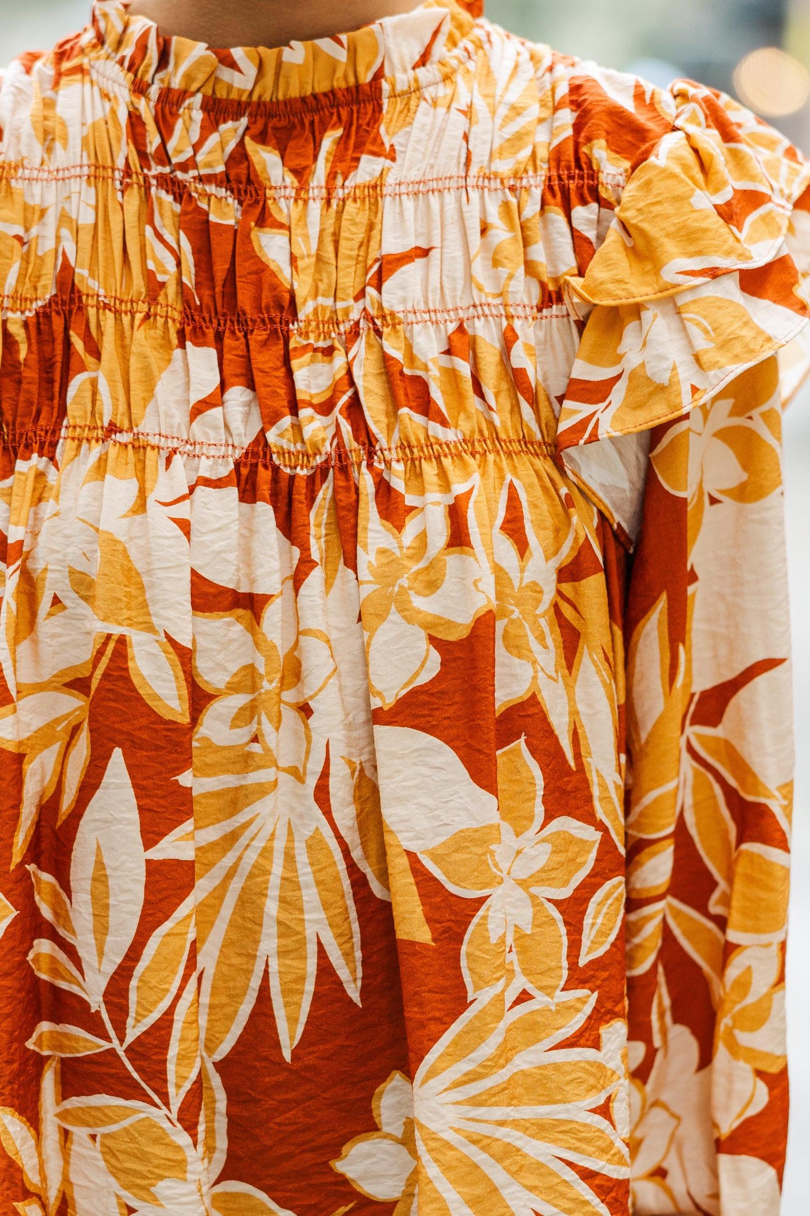 Back To Back Mustard Yellow Floral Blouse Female Product Image