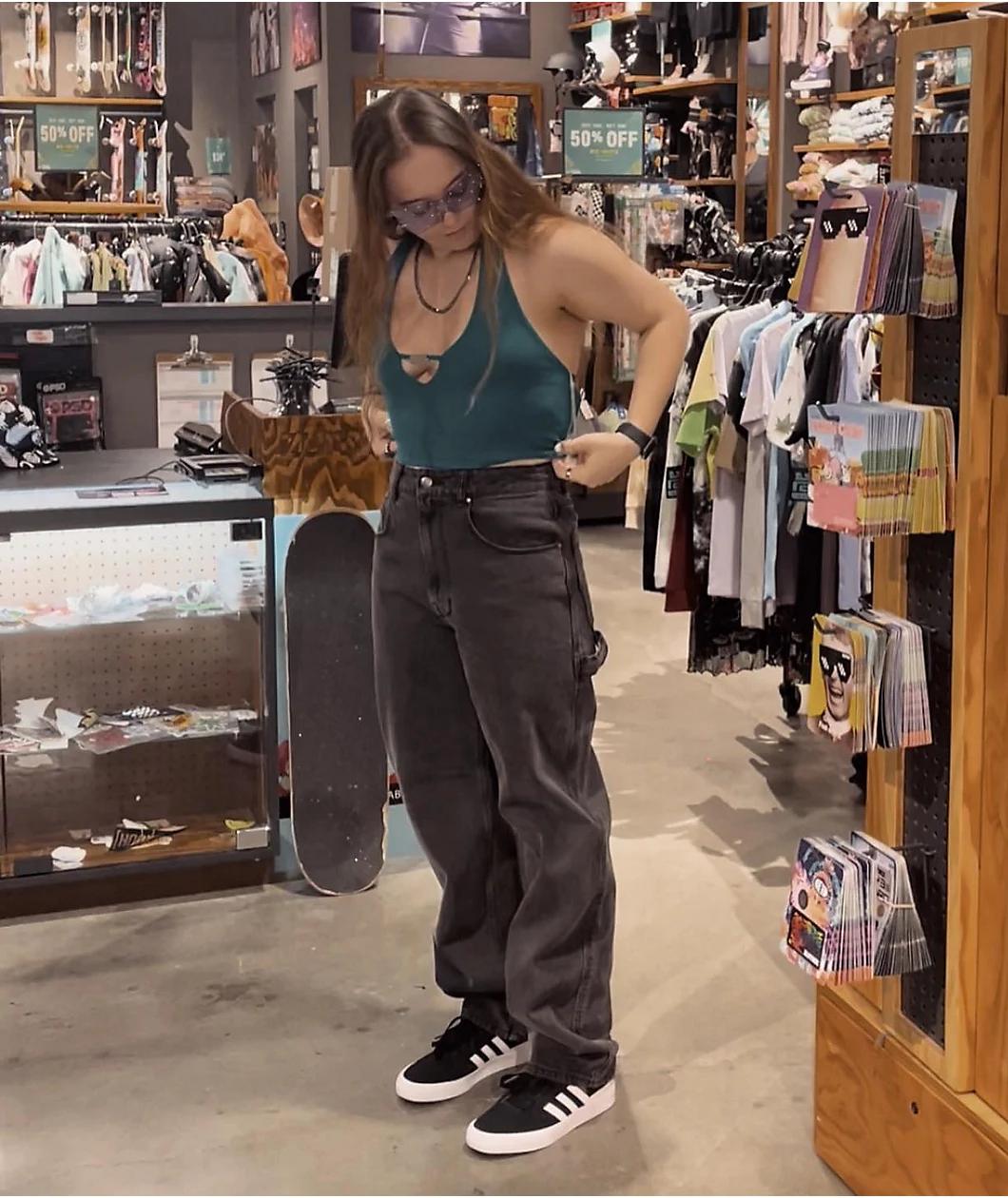 Empyre Tori 90s Black Wash Carpenter Skate Jeans Product Image