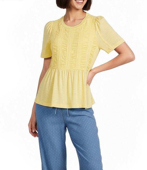 Nurture Ruched Short Sleeve Crew Neck Top Product Image