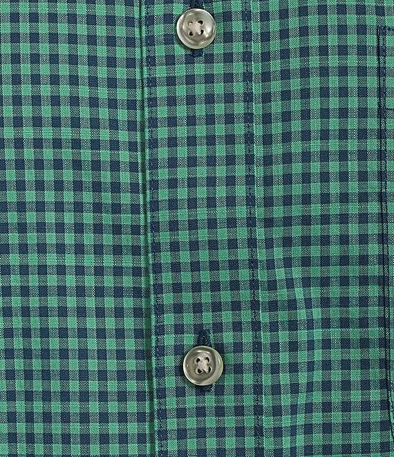 Gold Label Roundtree & Yorke Non-Iron Short Sleeve Micro Plaid Oxford Sport Shirt Product Image