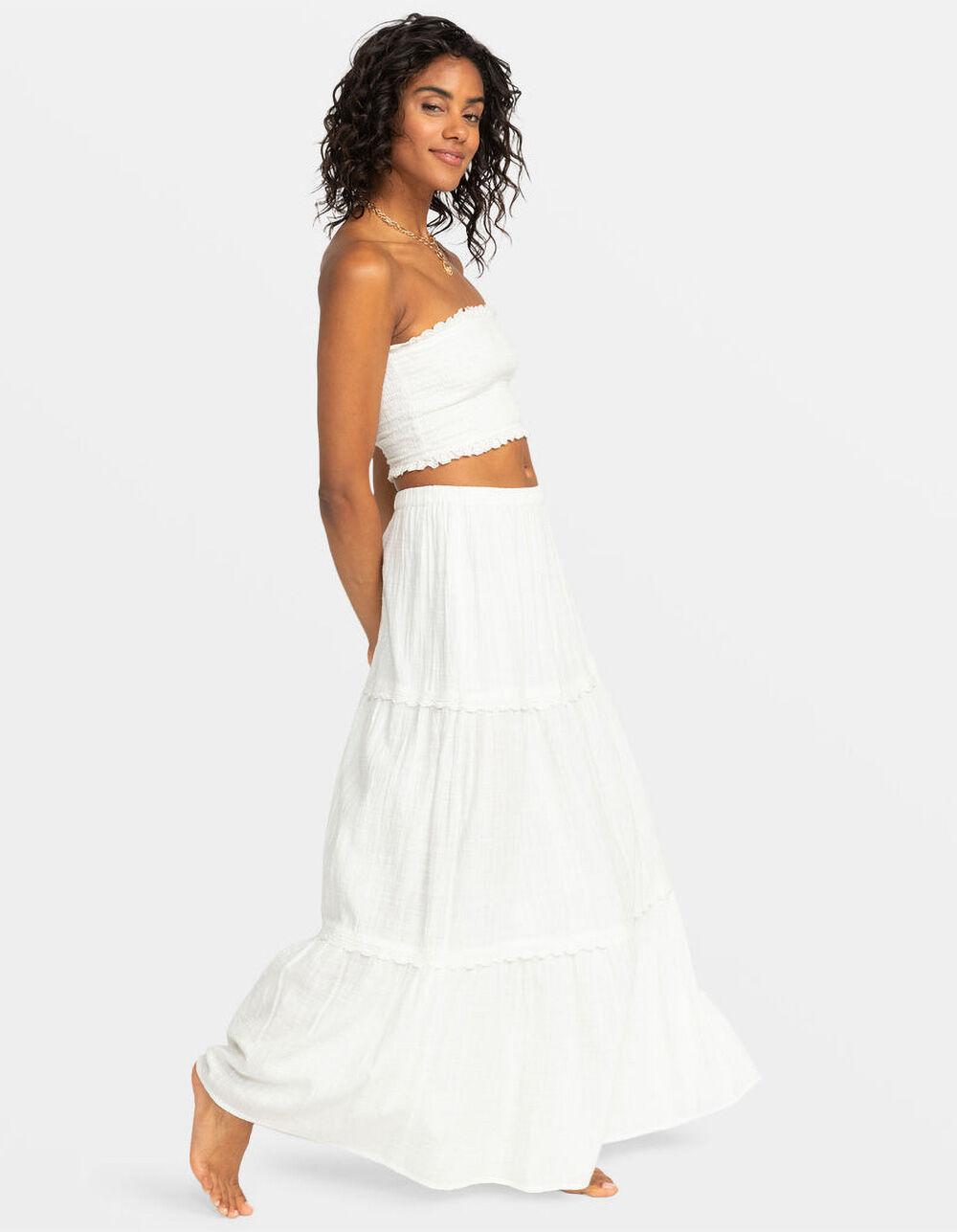 ROXY Warm Waters Womens Eyelet Tube Top - WHITE Product Image