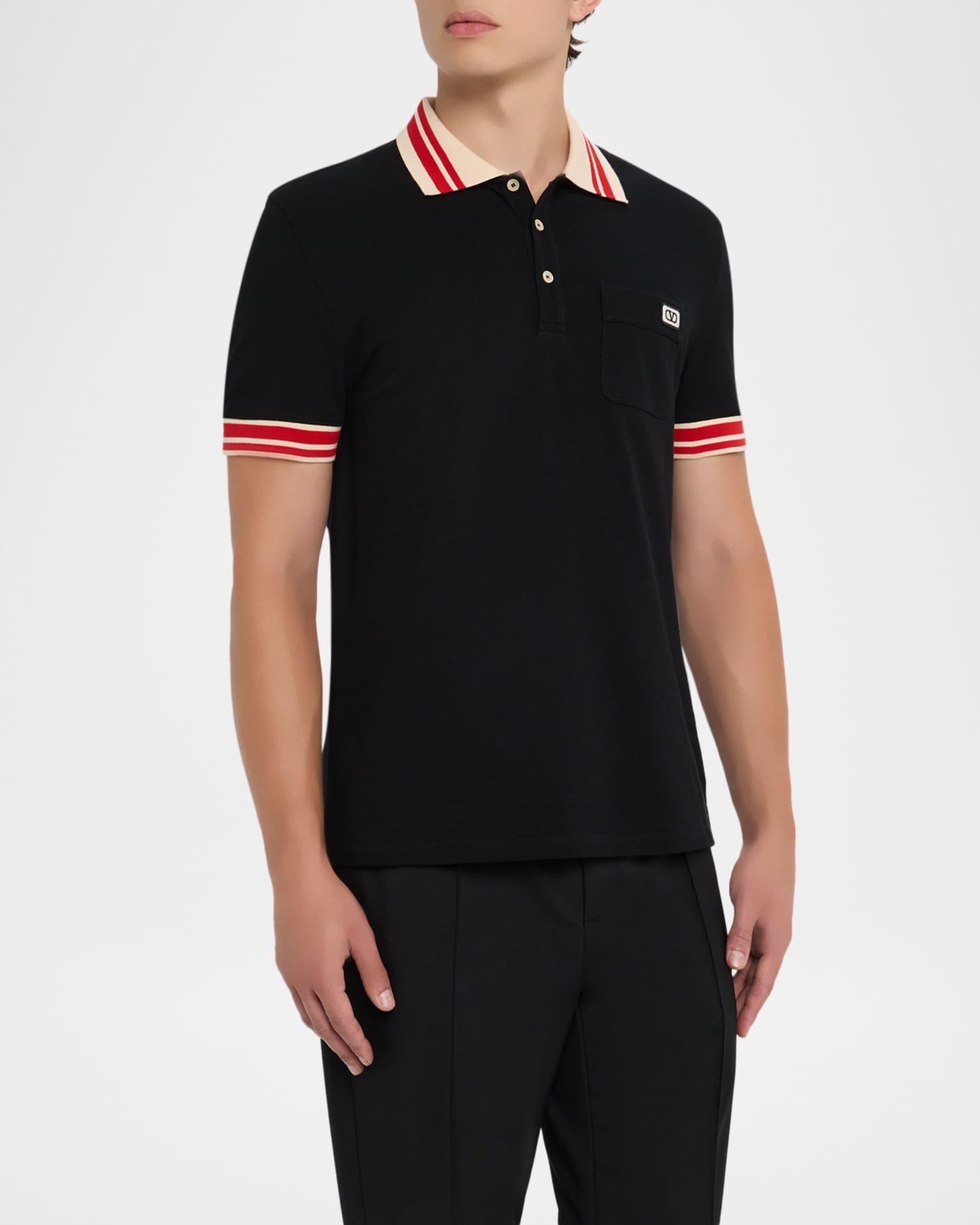 Men's Cotton VLogo-Pocket Polo Shirt Product Image
