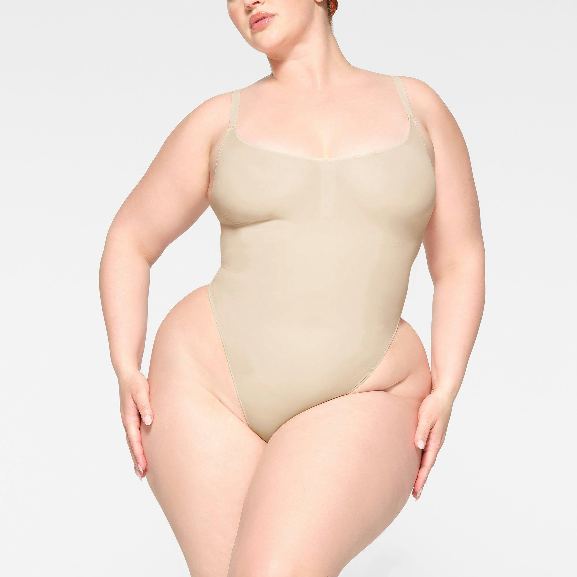 SHEER SEAMLESS BODYSUIT | SAND Product Image