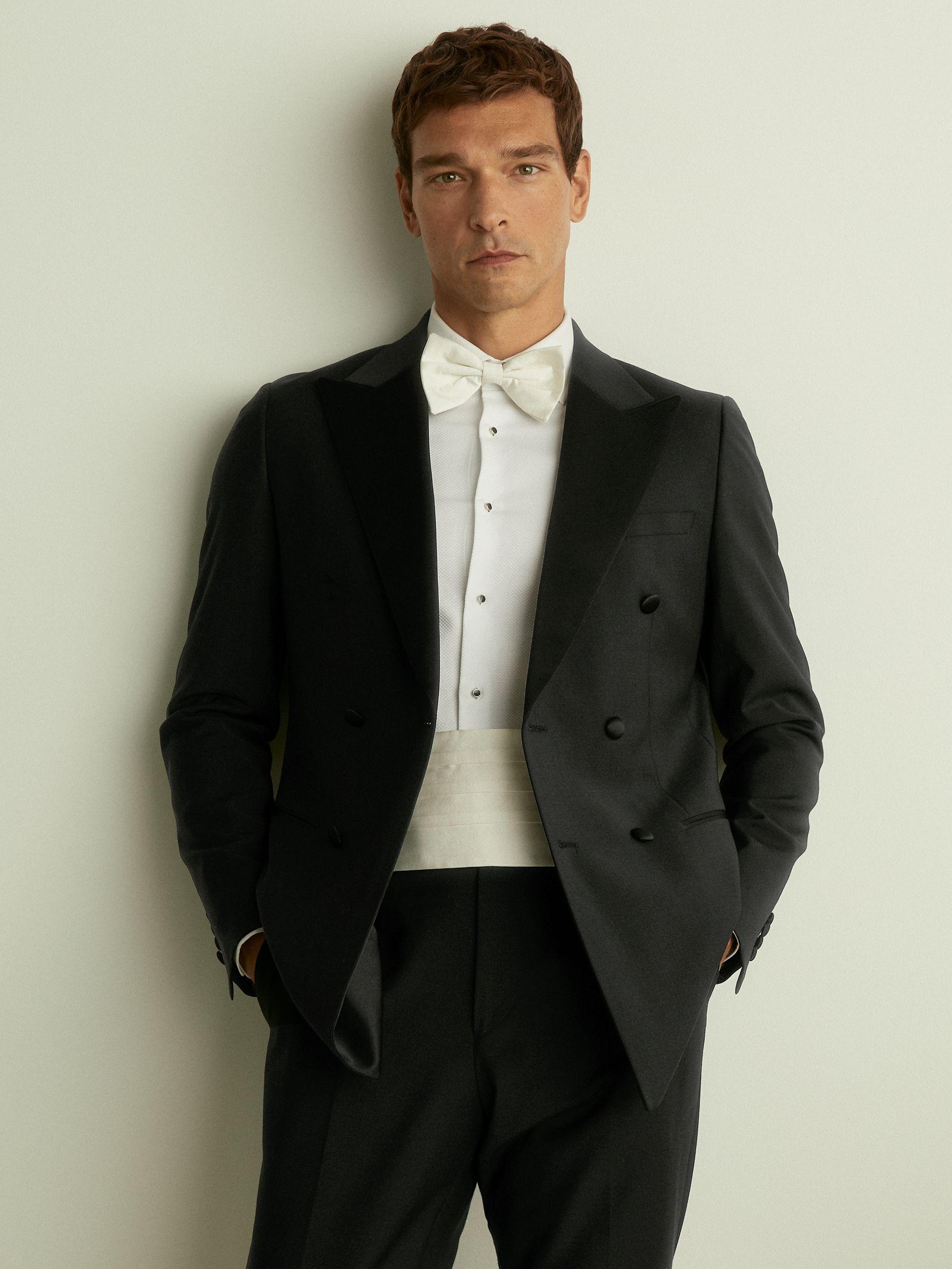 Linen Single-Breasted Suit Blazer Slim-Fit in Ocean Green Product Image