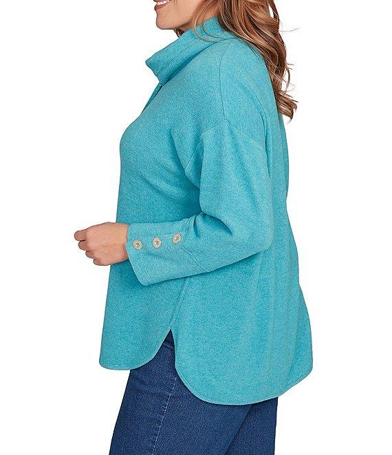 Ruby Rd. Plus Size Ultra-Soft Cowl Neck Long Sleeve Knit Sweater Product Image