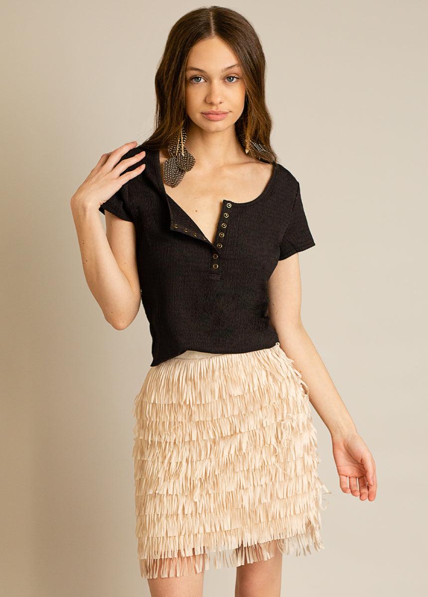 Kalama Henley in Washed Black Female Product Image