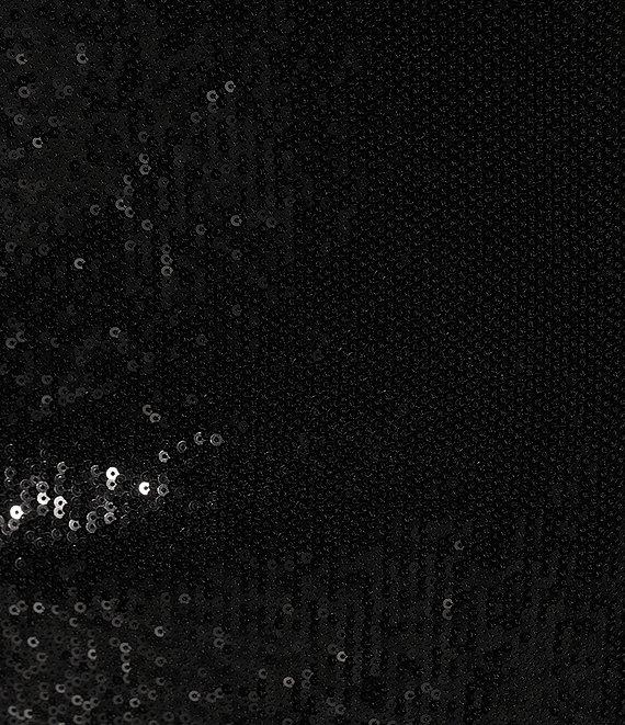 MISOOK Woven Sequin Side Slit Maxi Skirt Product Image