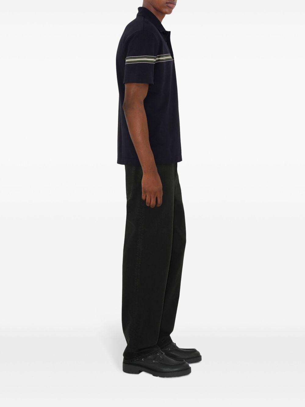 striped cotton polo shirt Product Image