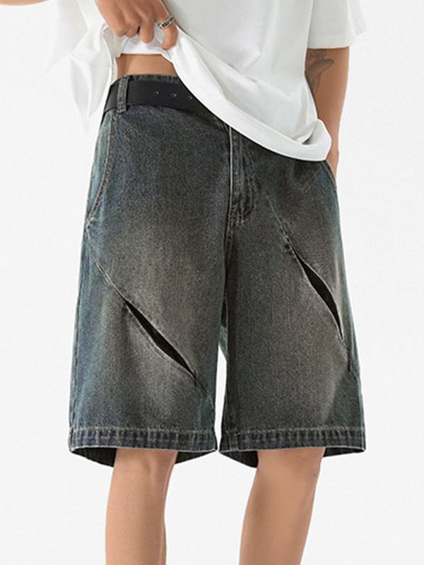 Men's Slash Zipper Straight Short Product Image