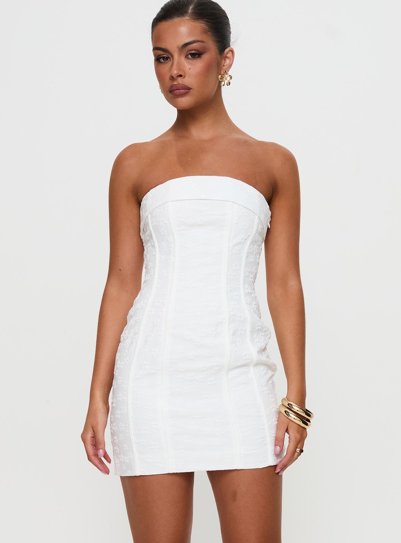 Bertrand Strapless Mini Dress White Product Image