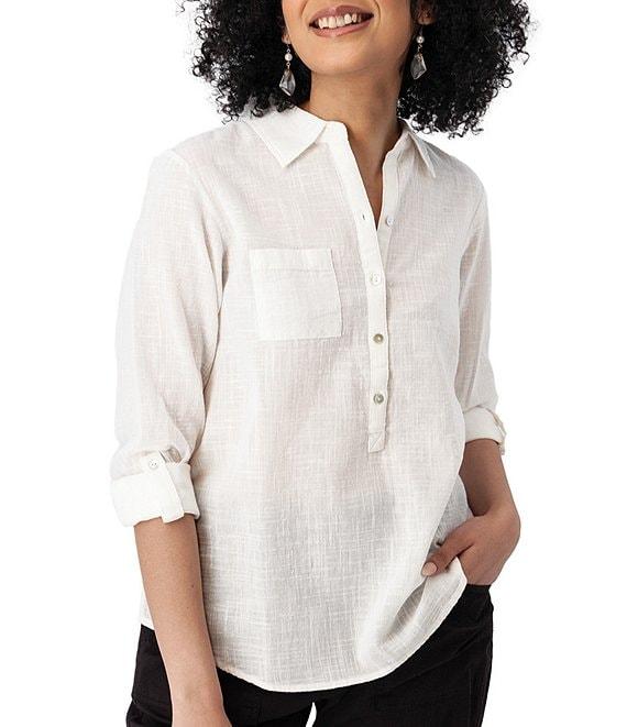 Aventura The Laken Organic Cotton Roll-Tab Sleeve Popover Top Product Image