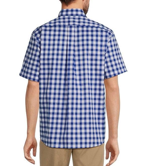 Roundtree & Yorke Big & Tall TravelSmart Easy Care Short Sleeve Medium Plaid Sport Shirt Product Image