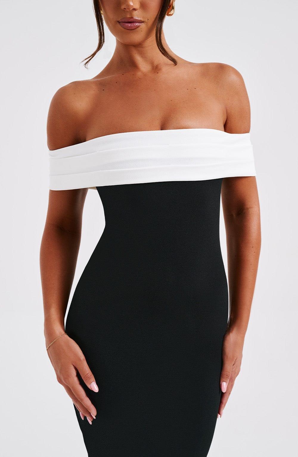 Bex Midi Dress - Black/White Product Image