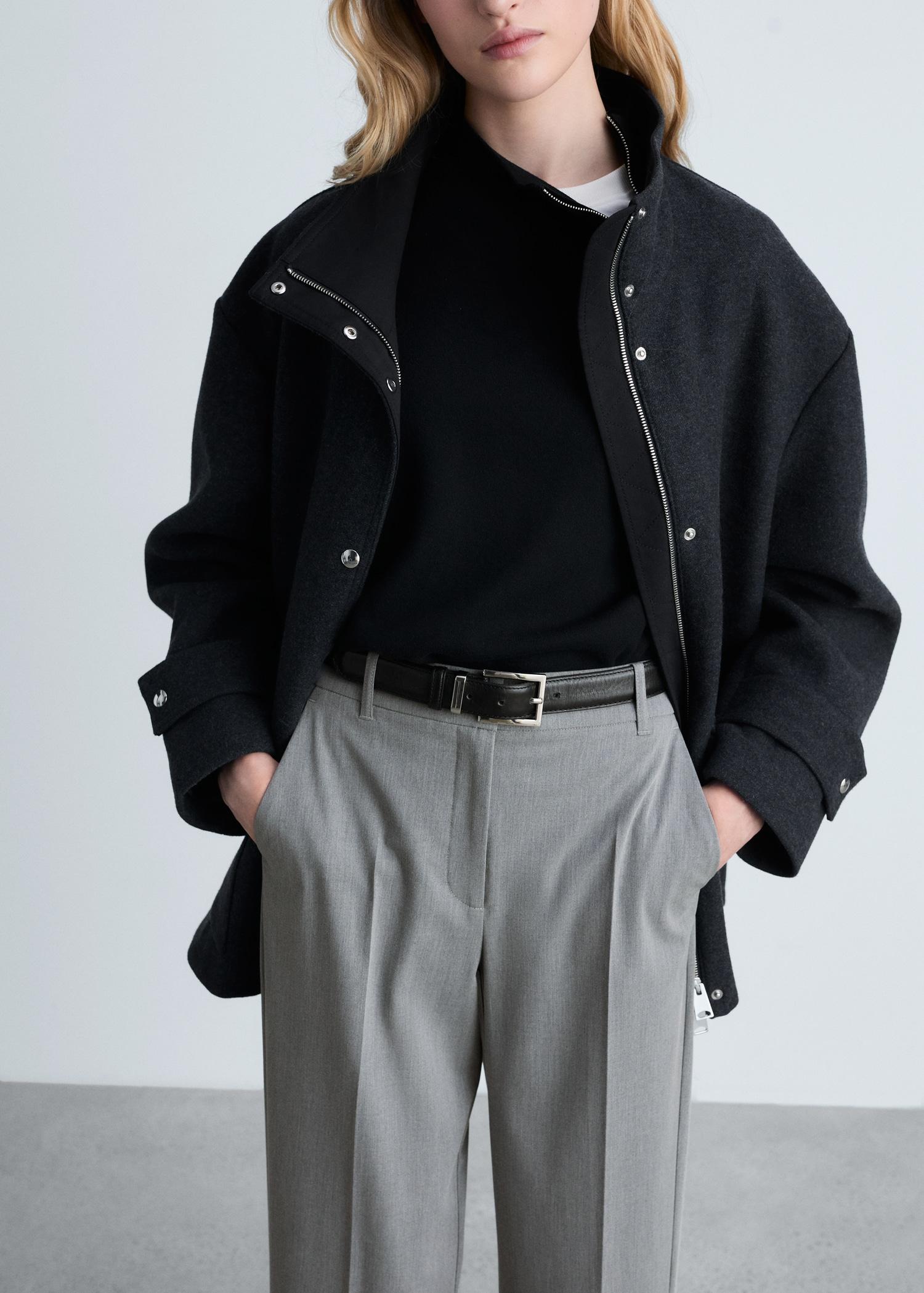 Straight mid-rise pants - Women | MANGO USA Product Image