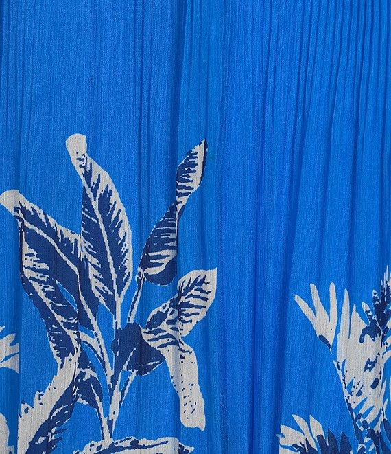 Skies Are Blue Plus Size Border Chiffon Mini Dress Product Image