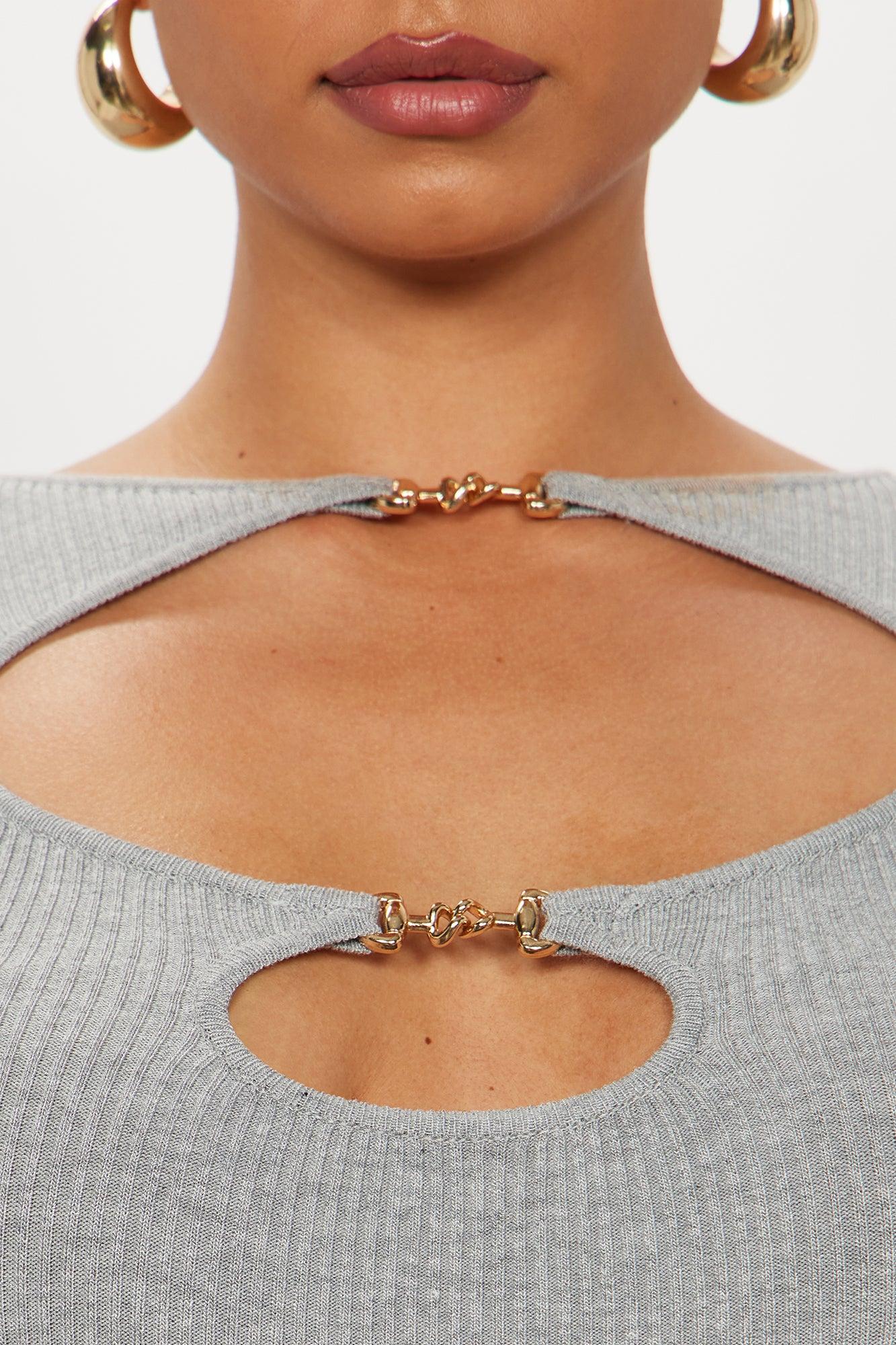 Sara Cut Out Bodysuit - Grey Female Product Image