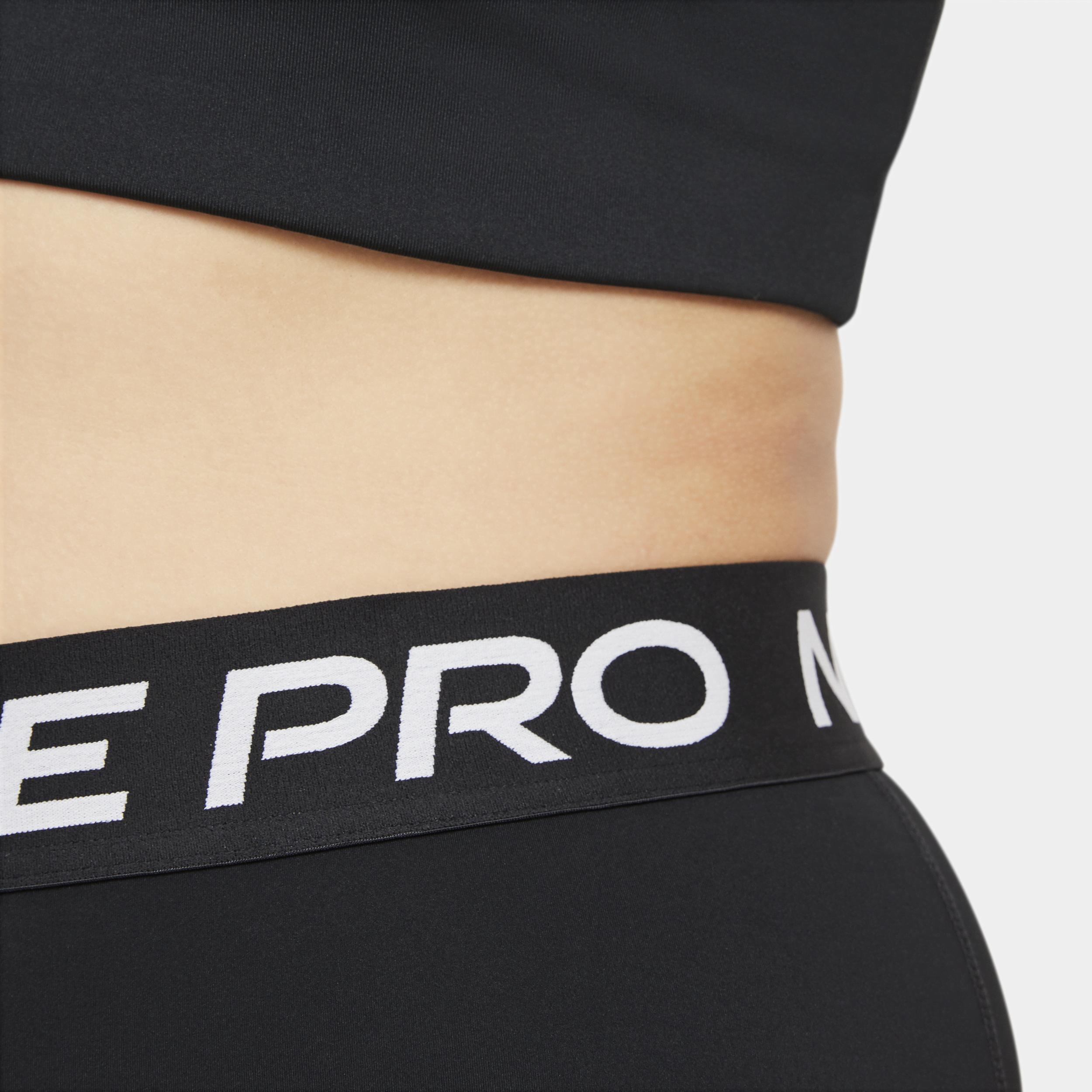 Womens Nike Pro Mid-Rise Crop Mesh-Panel Leggings (Plus Size) | DC5393-013 Product Image