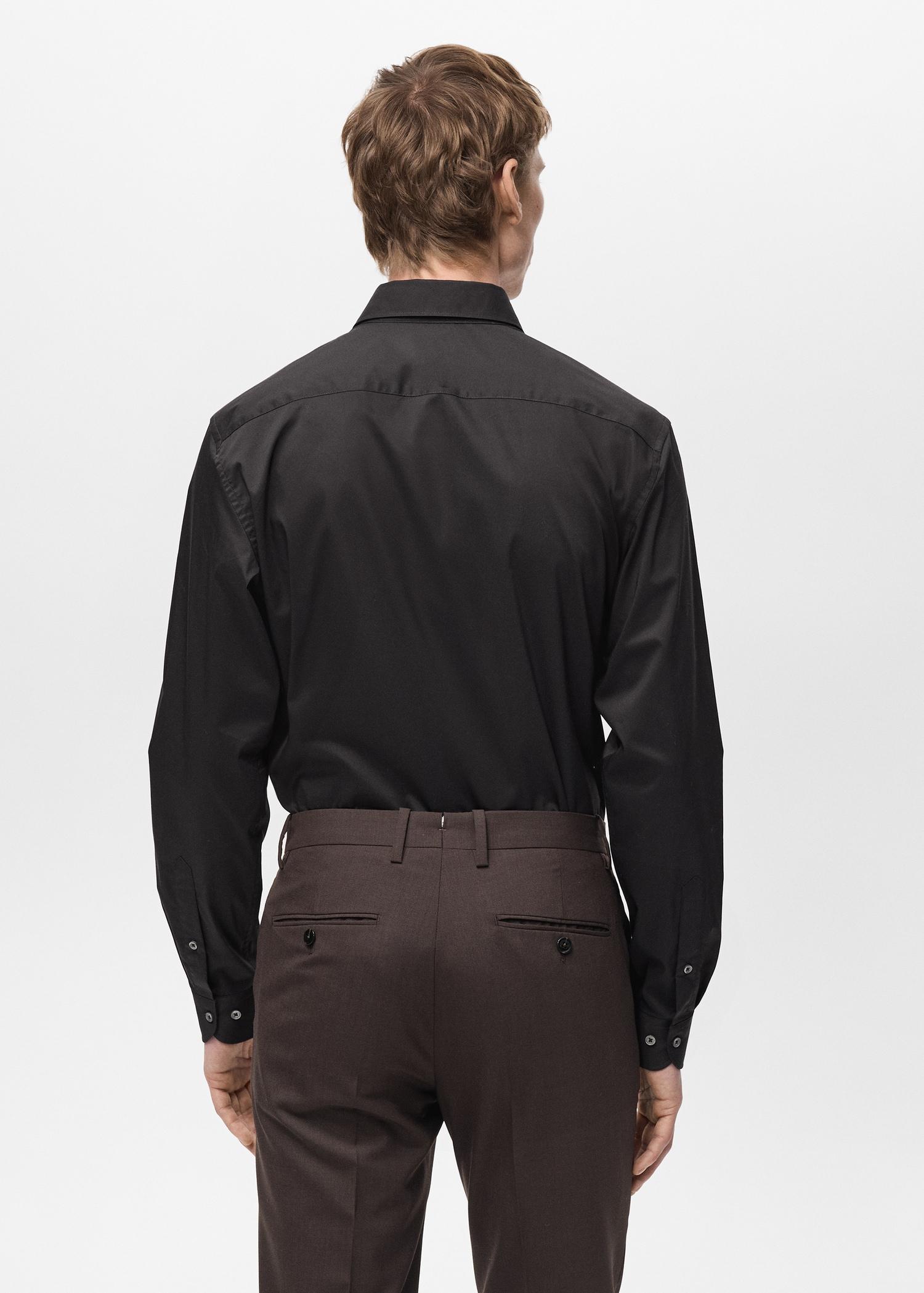 Regular-fit stretch cotton shirt - Men | MANGO USA Product Image