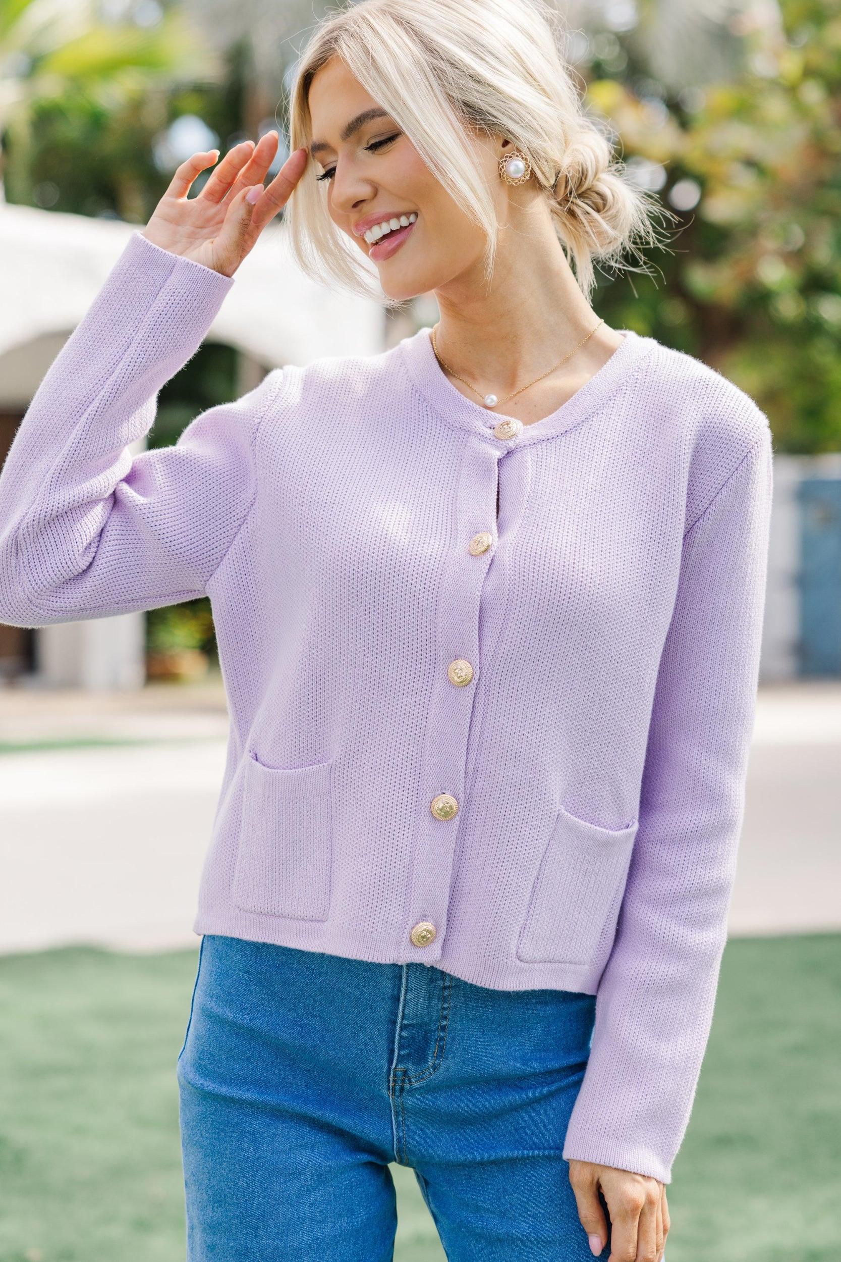 Ready To Go Lavender Purple Cardigan Female Product Image
