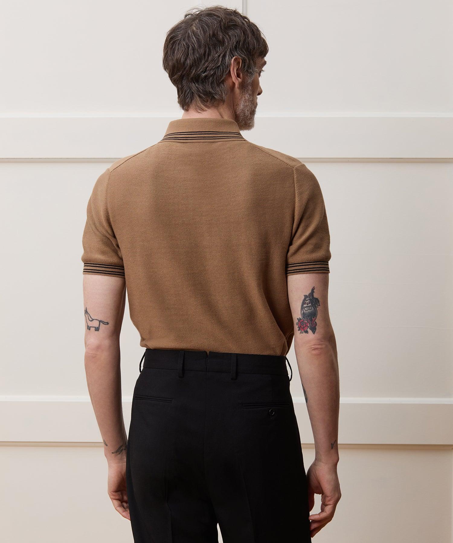 Tipped Waffle Sweater Polo Product Image