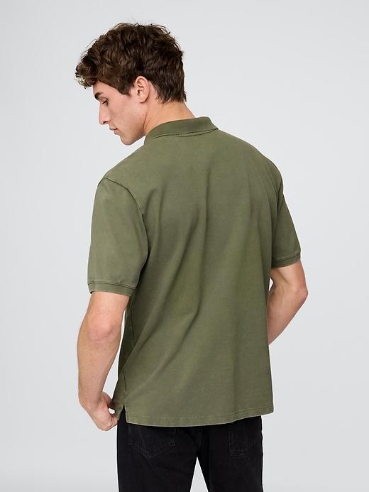 Relaxed Pique Polo Shirt Product Image