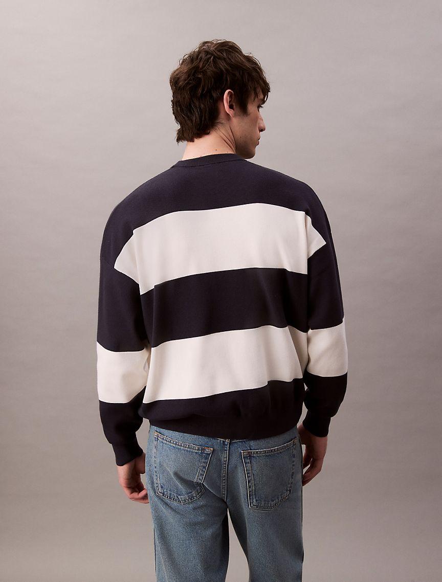 Tech Knit Stripe Relaxed Sweater Product Image