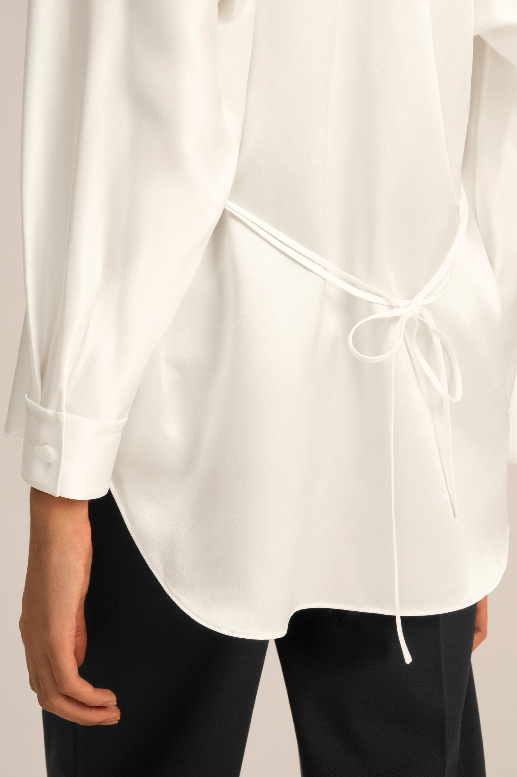 Loungeful Split Neck Silk Shirt Product Image