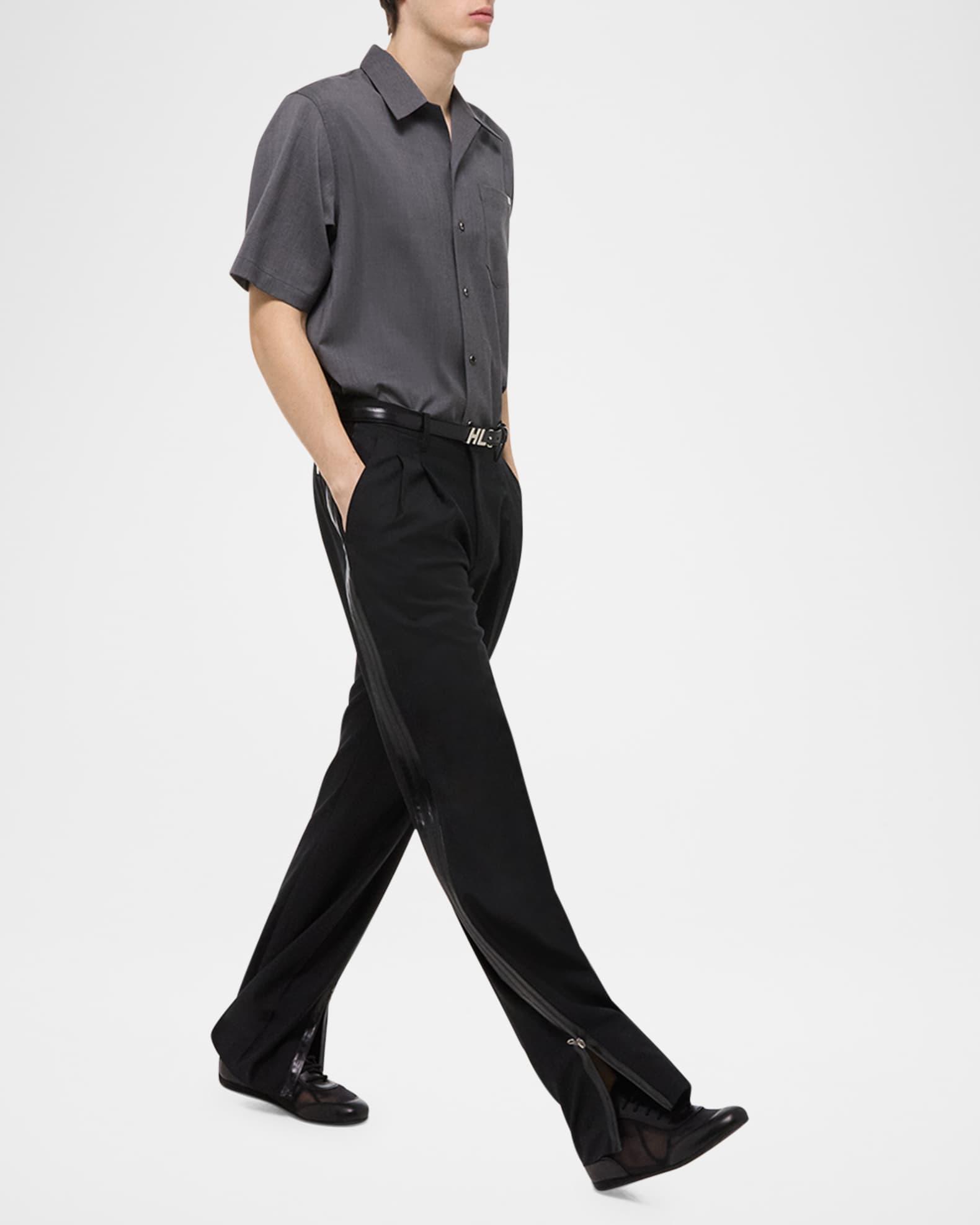 Men's Zip Double-Pleated Trousers Product Image