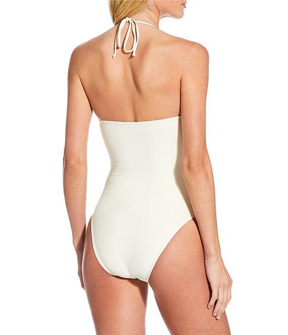 Gianni Bini Solid Rosette Ruched Cut-Out One Piece Swimsuit Product Image