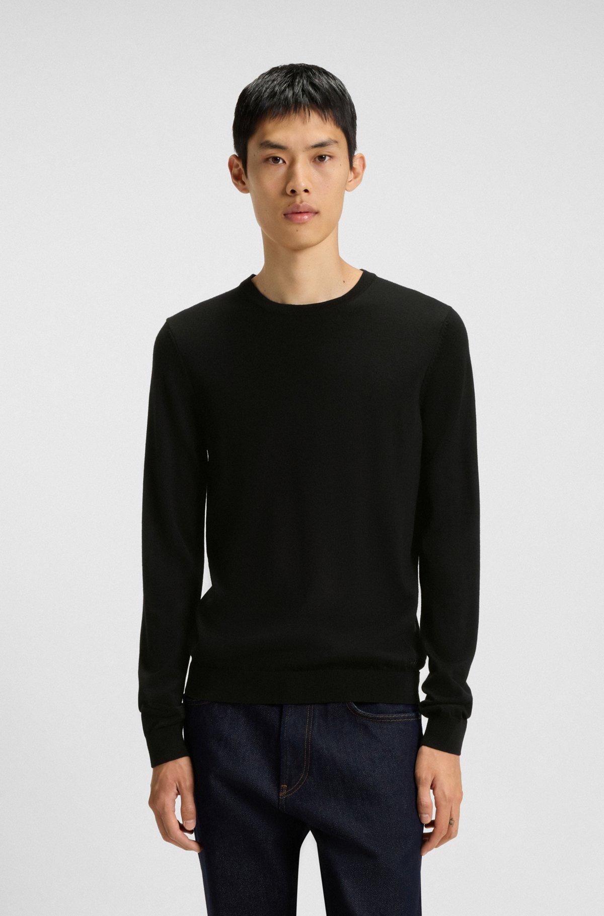 Virgin-wool sweater with embroidered logo Product Image