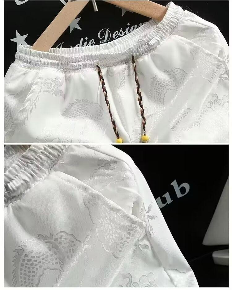 High Waist Print Wide Leg Shorts Product Image