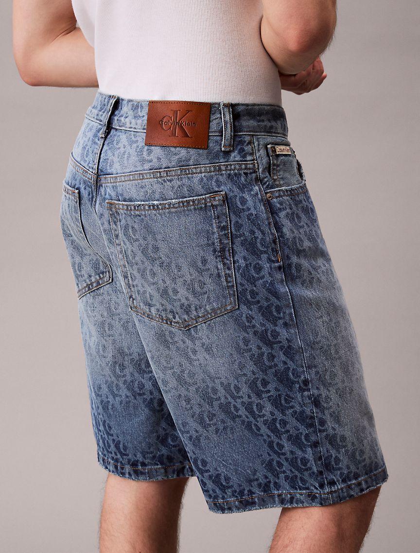Allover Monogram 90s Denim Shorts  Product Image