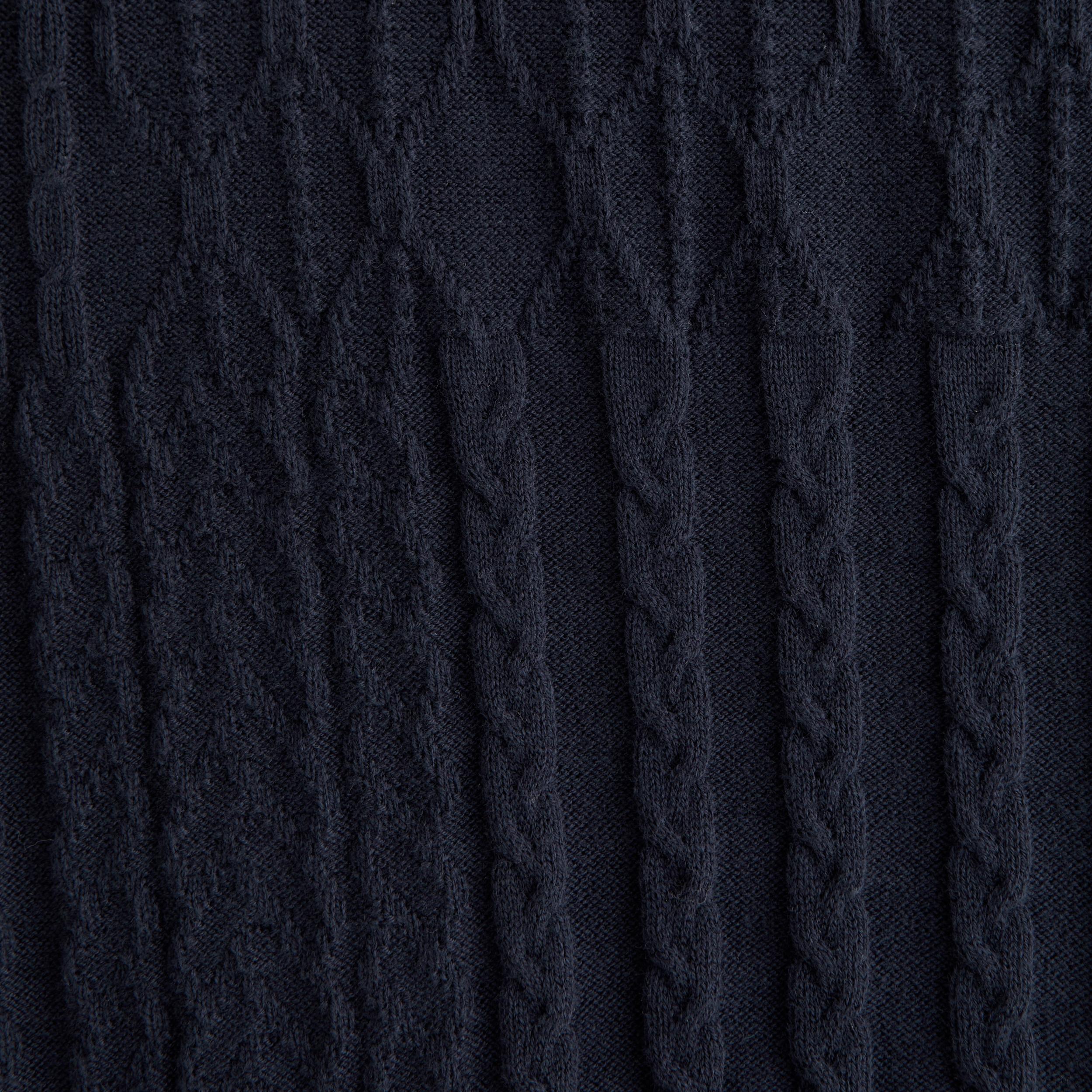 Cable Patchwork Johnny Collar Sweater Polo Product Image