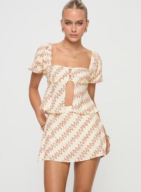 Adios Linen Blend Skort Multi Product Image