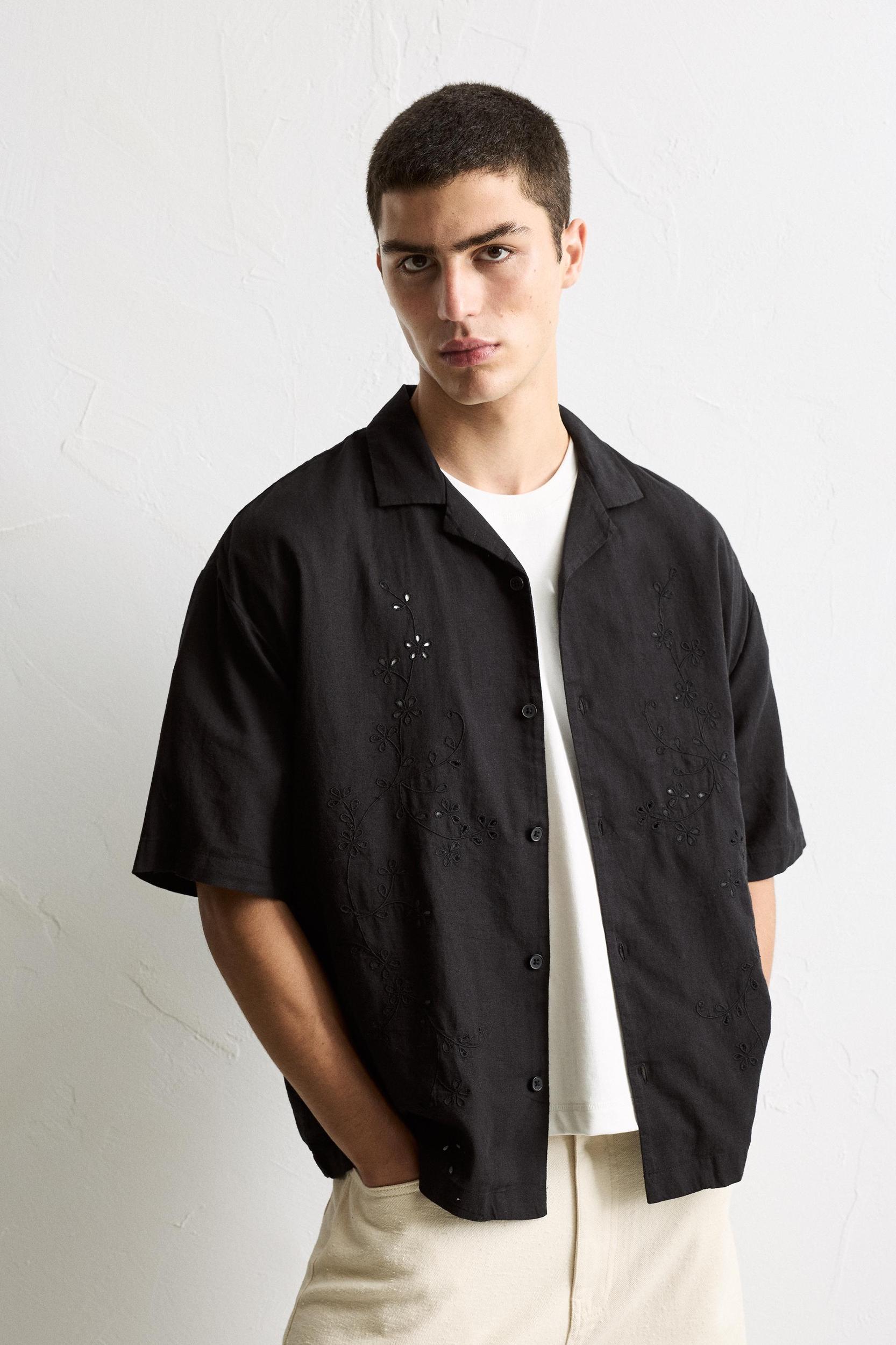 Shirt with floral embroidery Product Image