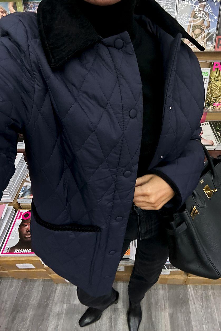 Corderoy Detail Quilted Jacket Product Image