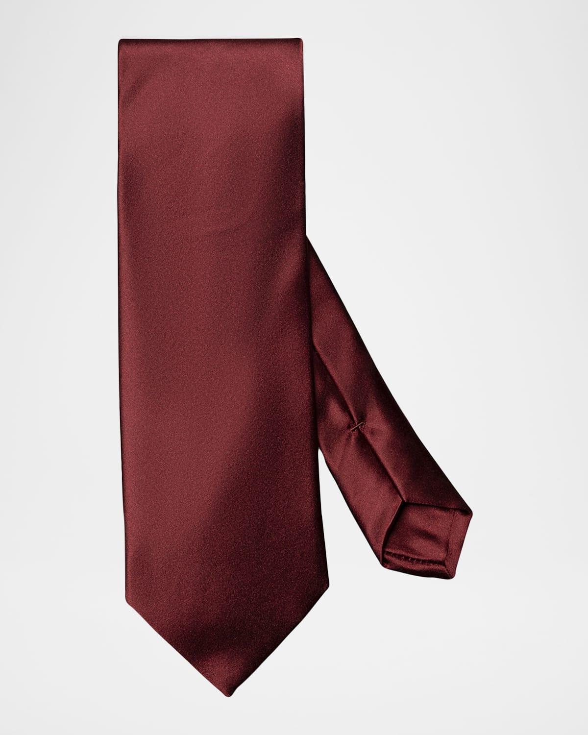 Mens Solid Satin Silk Tie Product Image