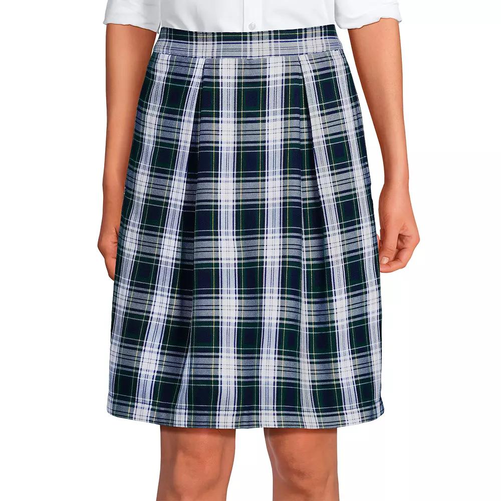 Women's Lands' End School Uniform Plaid Top-Of-Knee Skort, Size: 2, White Plaid Product Image