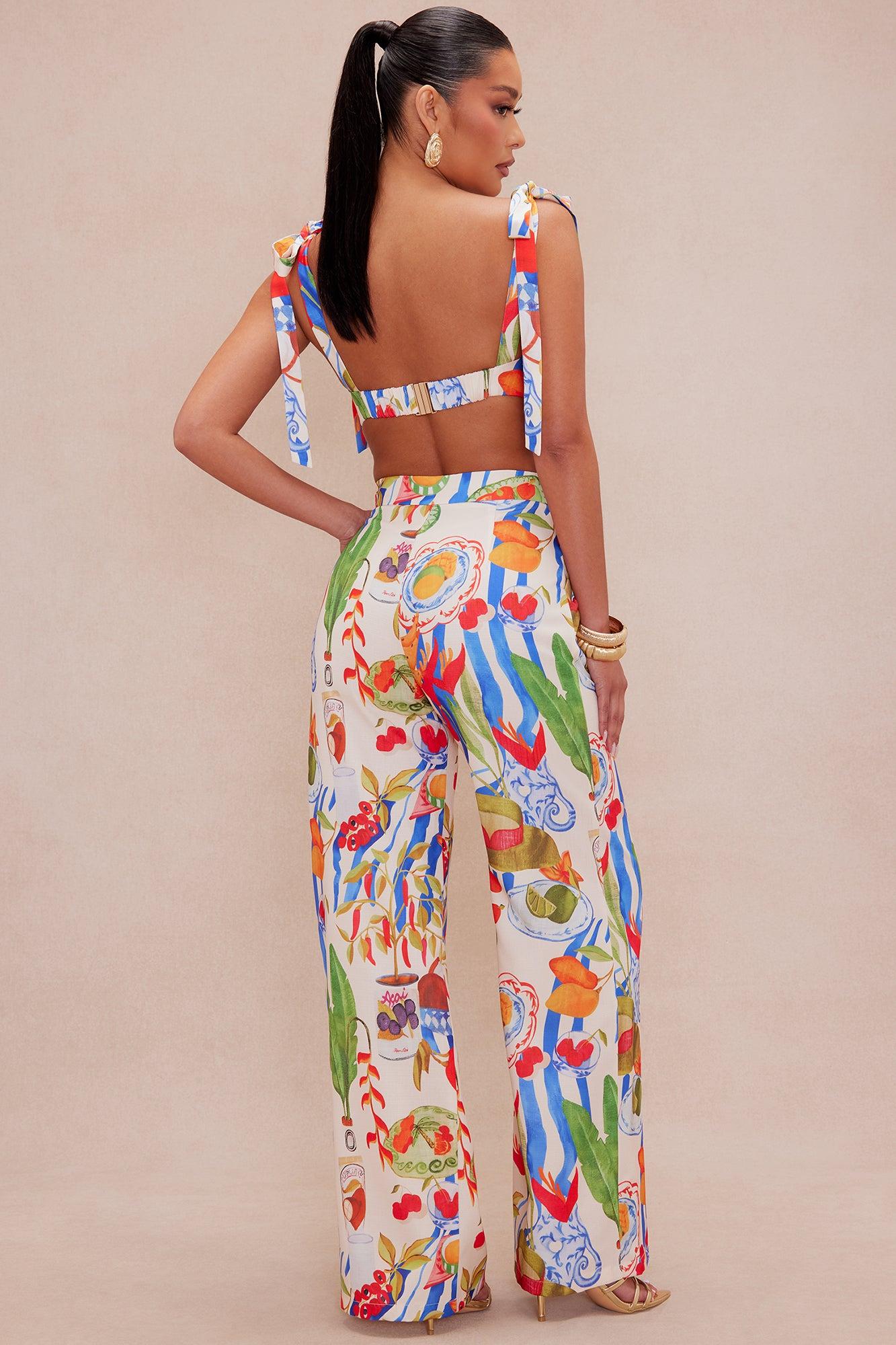 Valencia Linen Pant Set - Multi Color Product Image