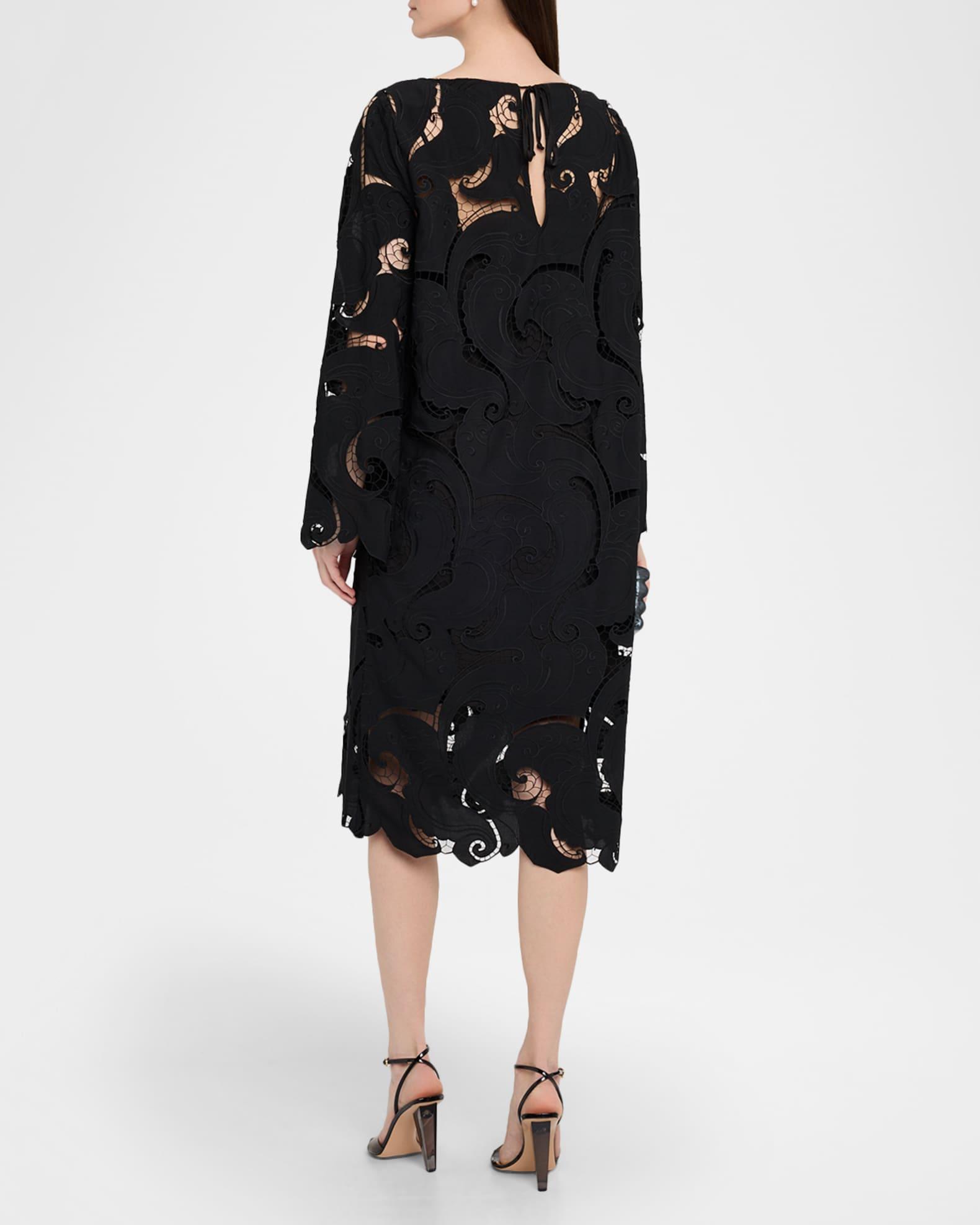 Jackie Paisley-Embroidered Midi Shift Dress Product Image