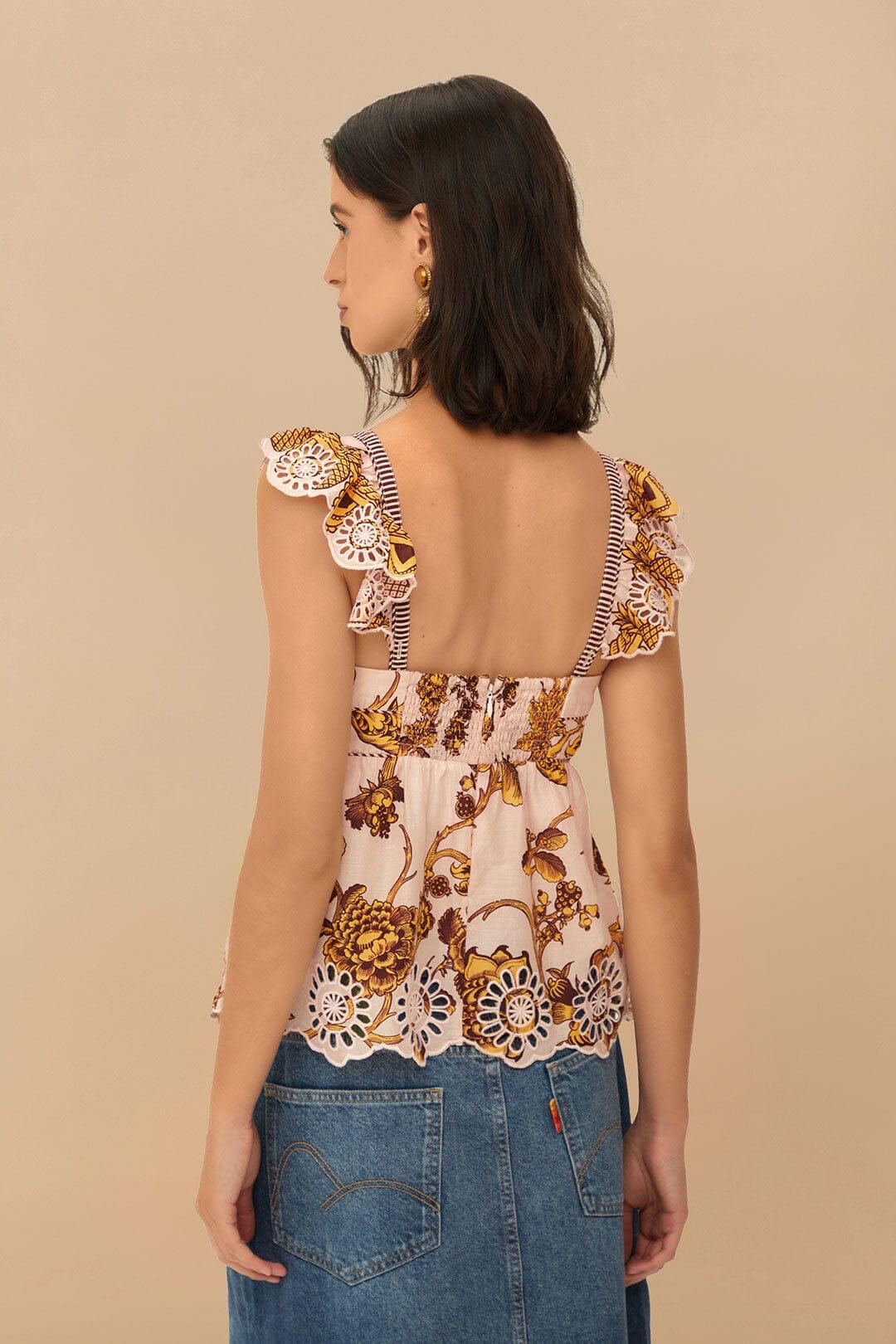 Lilac Tropical Landing Sleeveless Blouse Product Image