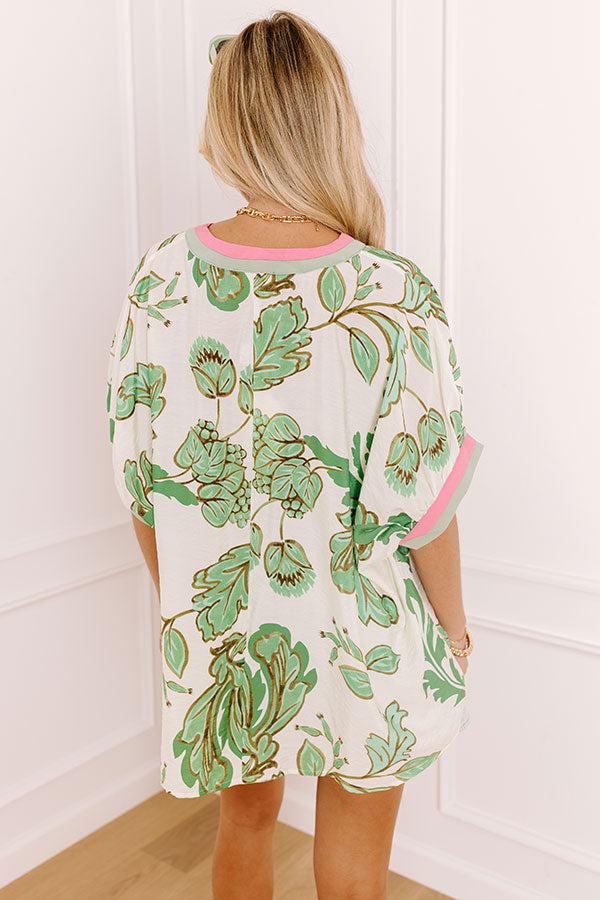 Veranda Views Floral Top in Green Product Image