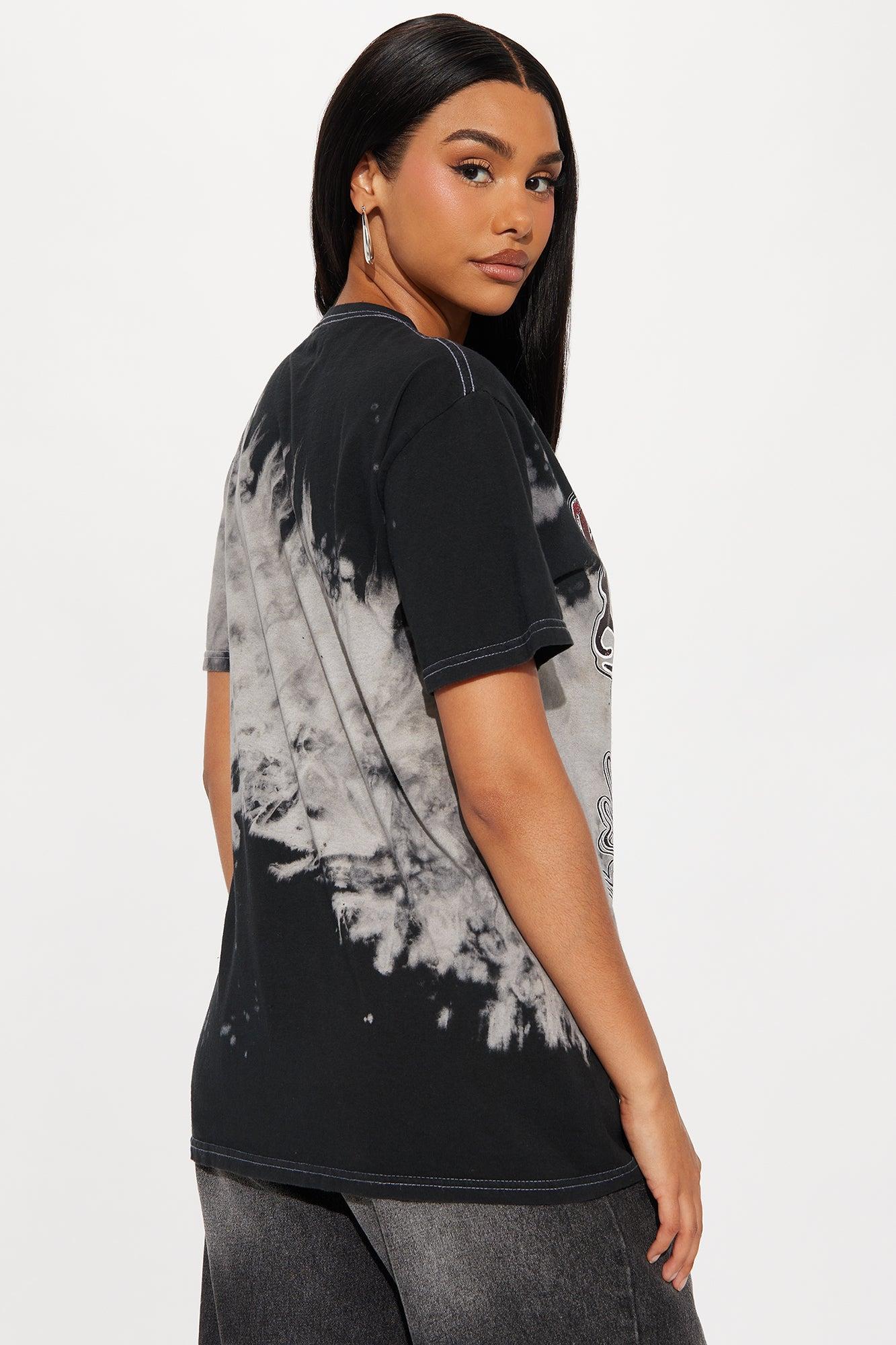 Pink Floyd Bleach Tie Dye Oversized Tee - Black Female Product Image