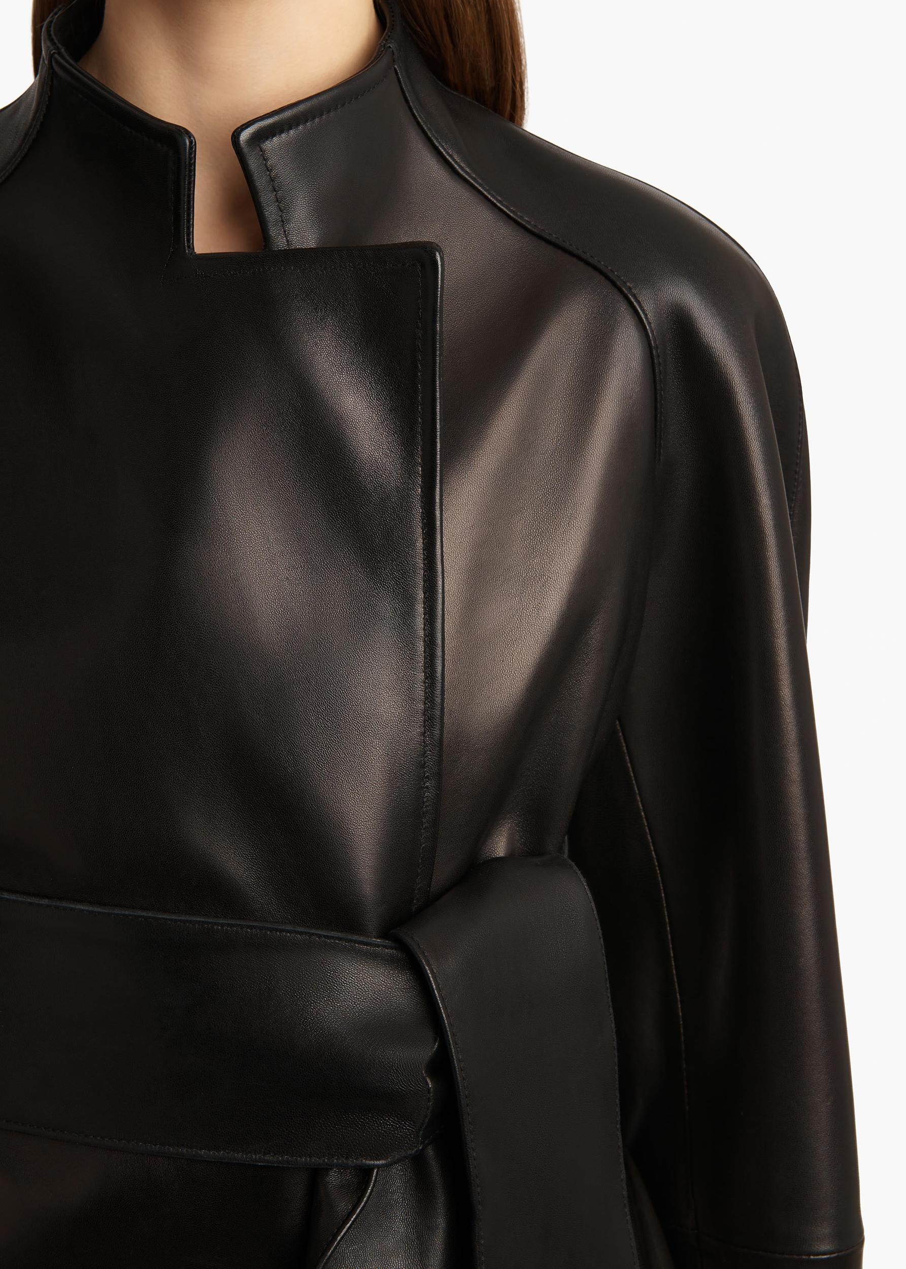 Edith Jacket in Black Leather Product Image